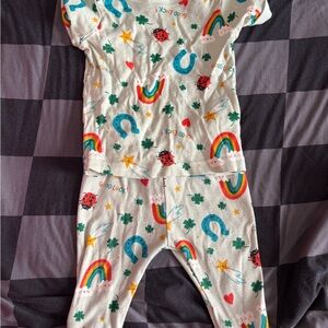 Colorful Baby Outfit with Rainbows and Ladybugs
